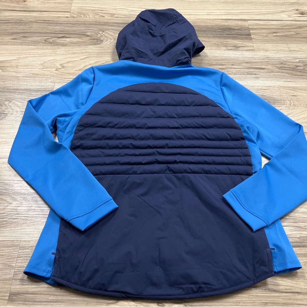 Peter Millar Merge 1/2 Zip Hooded Jacket Navy/Abaco Blue Women Large LF24EZ09 - Picture 5 of 6